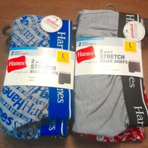 Hanes Mens boxer briefs. 2 packs size Large.  Modern fit, cool & breathable